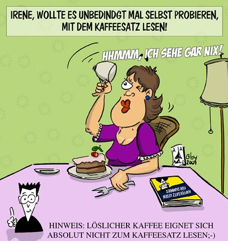 Cartoon: Lesen im Kaffeesatz (medium) by Grayman tagged kaffeesatz,lesen,für,dummies