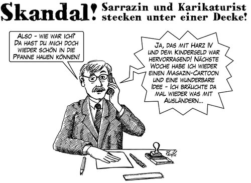 Cartoon: Cartoon-Mafia (medium) by Andreas Pfeifle tagged hartz4,hartz,iv,kindergeld,sarrazin,karikaturist,cartoonist,skandal