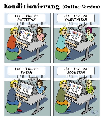 Cartoon: Online-Konditionierung (medium) by Andreas Pfeifle tagged google,muttertag,valentinstag,pi,tag,konditionierung