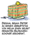 Cartoon: Bildschirmschoner (small) by Andreas Pfeifle tagged bildschirm,bildschirmschoner,geschenk,geschenkidee