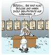 Cartoon: Geistiges Eigentum (small) by Andreas Pfeifle tagged geistiges,eigentum,gen,patent,gott,biologe,genpatent,himmel,intellectual,property,genetic,death,tod,god,heaven