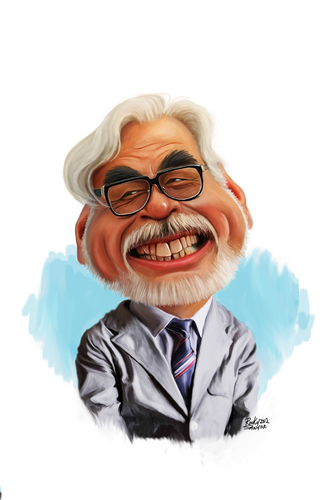 Cartoon: Hayao-Miyazaki (medium) by rocksaw tagged caricature,miyazaki,hayao