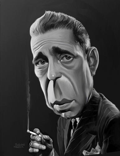Cartoon: Humphrey Bogart (medium) by rocksaw tagged humphrey,bogart