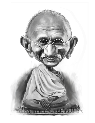 Cartoon: Mahatma Gandhi (medium) by rocksaw tagged caricature,study,mahatma,gandhi