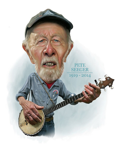 Cartoon: Peter Seeger (medium) by rocksaw tagged peter,seeger