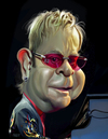 Cartoon: Elton John (small) by rocksaw tagged elton john caricature study