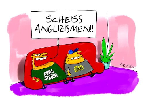 Cartoon: Scheiß Anglizismen (medium) by Holga Rosen tagged krieg,der,sterne,star,wars,krieg,der,sterne,star,wars,anglizismen