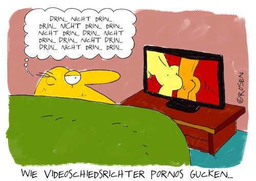 Cartoon: Videoschiri guckt Porno (medium) by Holga Rosen tagged videoschiedsrichter,videobeweis,porno,videoschiedsrichter,videobeweis,porno,sex