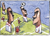 Cartoon: Espana 0 Chile 2 (small) by Tchavdar tagged easter,island,chile,espana,worldcup,football,rapa,nui