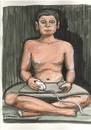 Cartoon: Seated scribe (small) by Tchavdar tagged scribe egypt statue sculpture