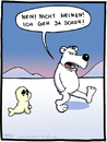 Cartoon: Ein bisschen Mitleid muss sein! (small) by KarikaturStudio tagged cartoon,comic,deutsch,german,eisbär,robbe,lustig,fun,karikatur,caricature,studio
