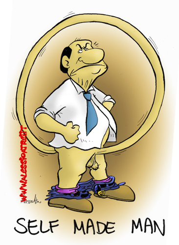 Cartoon: Berlusconi self made man (medium) by Atride tagged scandal,bunga,berlusconi,silvio