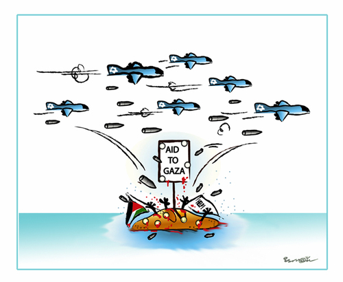 Cartoon: AID TO GAZA !.. (medium) by ismail dogan tagged gaza