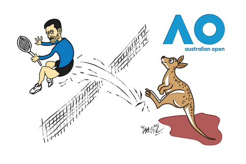 Cartoon: australian open (medium) by ismail dogan tagged australian,open