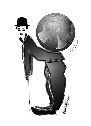 Cartoon: Charlie Chaplin (medium) by ismail dogan tagged charlie,chaplin