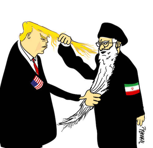 Cartoon: Conflict (medium) by ismail dogan tagged usa,iran