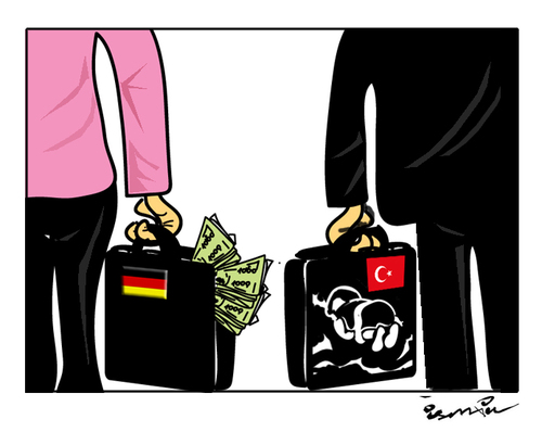 Cartoon: deal for refugees !... (medium) by ismail dogan tagged refugees