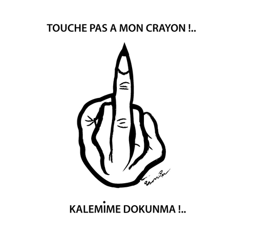 Cartoon: dont touch my pencil (medium) by ismail dogan tagged hebdo,charlie
