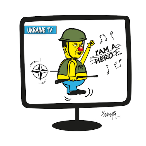 Cartoon: Hero (medium) by ismail dogan tagged zelensky