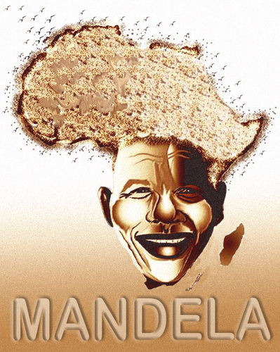 Cartoon: MANDELA (medium) by ismail dogan tagged mandela