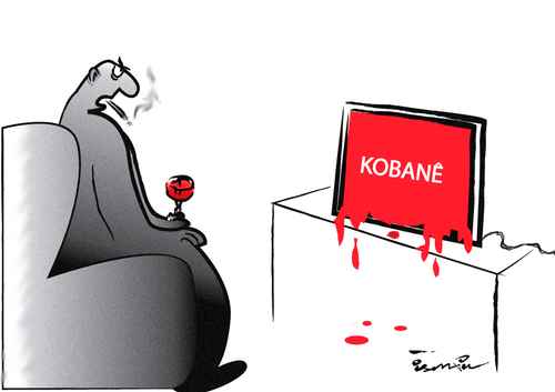 Cartoon: spectator ! (medium) by ismail dogan tagged kobane