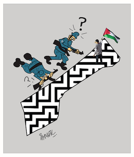 Cartoon: The Gaza Labyrinth (medium) by ismail dogan tagged gaza