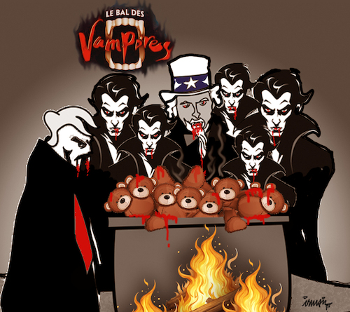 Cartoon: The vampires ball (medium) by ismail dogan tagged epstein,affair