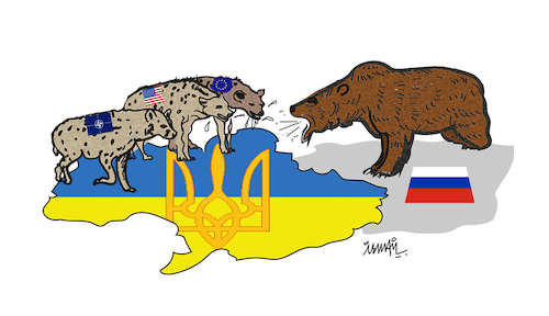 Cartoon: Ukrainian crisis (medium) by ismail dogan tagged ukrainian,crisis