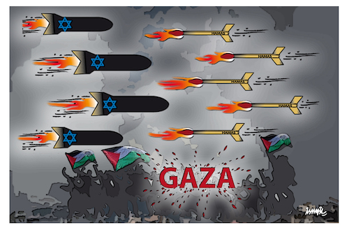 Cartoon: war in gaza (medium) by ismail dogan tagged gaza