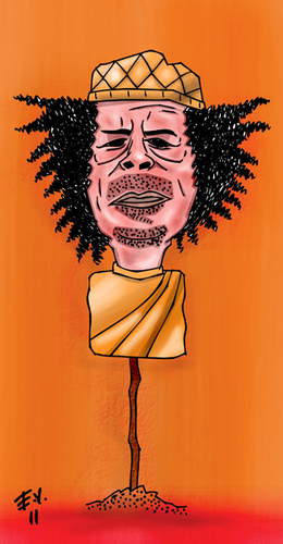 Cartoon: kaddafi gaddafi libya (medium) by emre yilmaz tagged kaddafi,gaddafi,libya