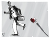 Cartoon: running (small) by emre yilmaz tagged running,capitalism,love