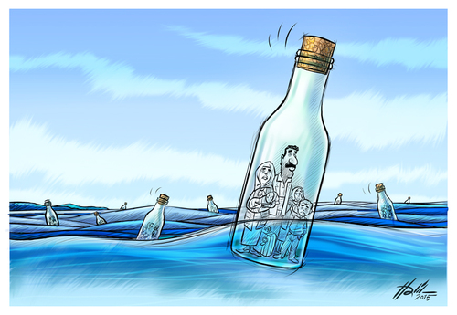 Cartoon: Mülteci (medium) by Halil I YILDIRIM tagged mülteciler