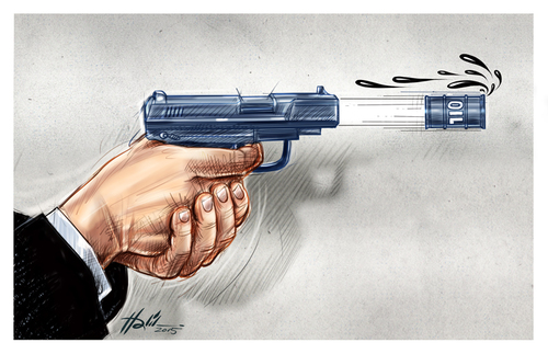 Cartoon: oil (medium) by Halil I YILDIRIM tagged oil