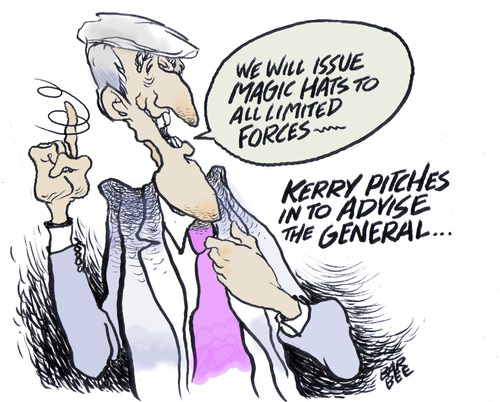 Cartoon: blah blah kerry (medium) by barbeefish tagged mcchrystal,blah