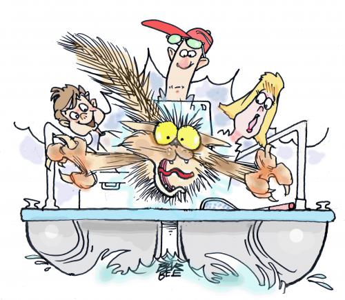 Cartoon: CAT ON BOARD (medium) by barbeefish tagged story
