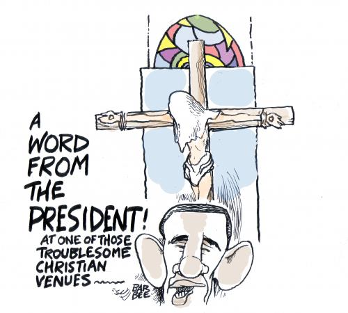 Cartoon: CHRISTIANS (medium) by barbeefish tagged obama