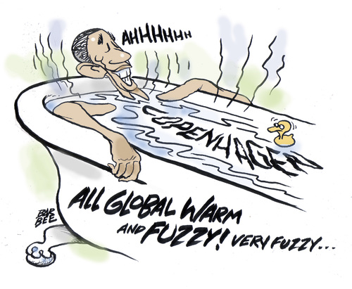Cartoon: confering (medium) by barbeefish tagged obama