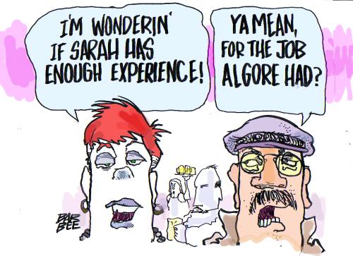 Cartoon: EXPERIENCE (medium) by barbeefish tagged sarah,palin