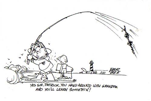 Cartoon: fishing (medium) by barbeefish tagged with,grampa,