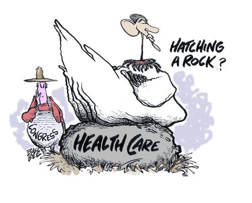 Cartoon: health care (medium) by barbeefish tagged obama