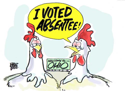 Cartoon: home to roost (medium) by barbeefish tagged get,out,the,vote