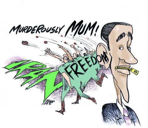 Cartoon: IRAN (medium) by barbeefish tagged freedom