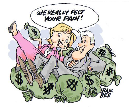 Cartoon: money money (medium) by barbeefish tagged clintons,cash,in,,money