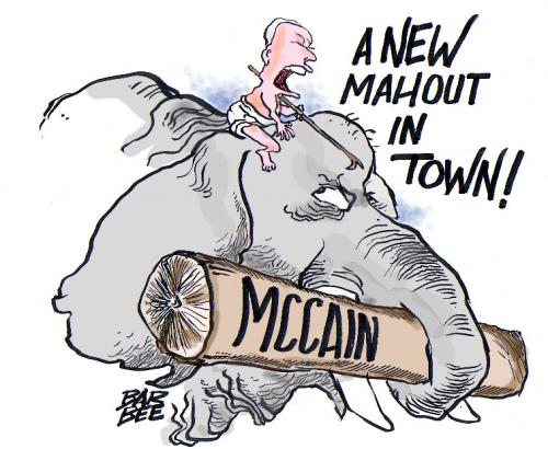 Cartoon: political (medium) by barbeefish tagged mccain,