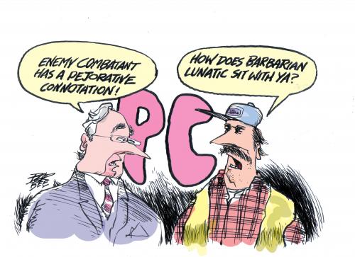 Cartoon: political correctness (medium) by barbeefish tagged terrorists