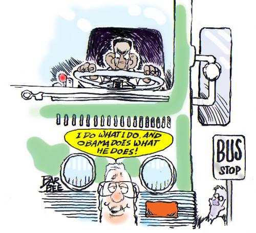 Cartoon: the BUS (medium) by barbeefish tagged obama,wright