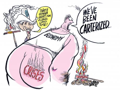 Cartoon: the stimulus bill (medium) by barbeefish tagged carter,obama