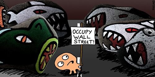 Cartoon: occupy wall street (medium) by zguk tagged wallstreet,occupy,bankenkrise,heuschrecken