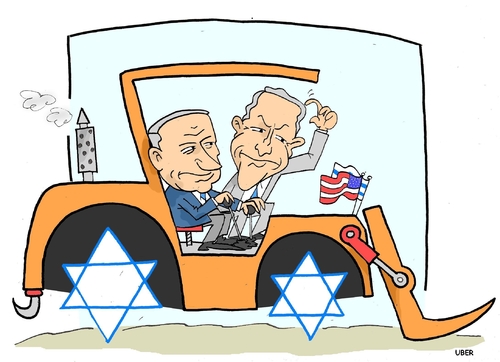 Cartoon: A COURTESY TO MR. BIDEN (medium) by uber tagged israel,palestine,usa,israel,palästina,usa