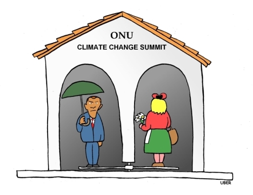 Cartoon: EMERGENZA CLIMA (medium) by uber tagged obama,clima,climate,onu,co2,kyoto